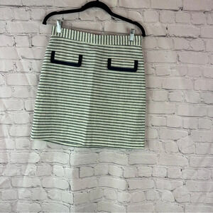 brooks brothers red fleece navy white striped skirt preppy nautical linen blend